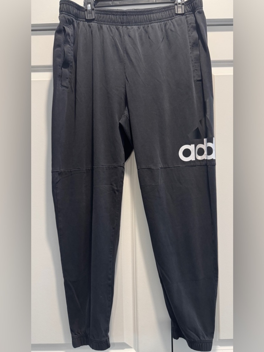 adidas Black Joggers with White Logo